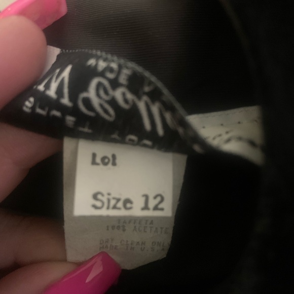 Vintage 80s Velvet Tiered Dress Size 12 by HW Collections - Picture 6 of 7